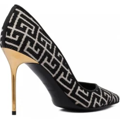 Balmain - Ruby Monogram Pumps - Ivory Black - Balmain Exclusive Luxury Collection - Avvenice