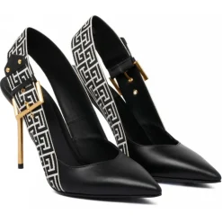 Balmain - Ruby Slingback Pumps - Ivory Black - Balmain Exclusive Luxury Collection - Avvenice