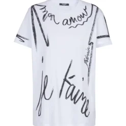 Balmain - SL Writing Printed T-Shirt - White - Balmain Exclusive Luxury Collection - Avvenice