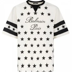 Balmain - Star T-Shirt - Beige Black - Balmain Exclusive Luxury Collection - Avvenice