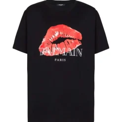 Balmain - T-Shirt - Black Red White - Balmain Exclusive Luxury Collection - Avvenice