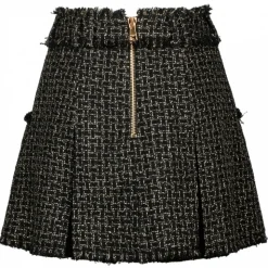 Balmain - Tweed Pleated Mini Skirt - Black Gold - Balmain Exclusive Luxury Collection - Avvenice