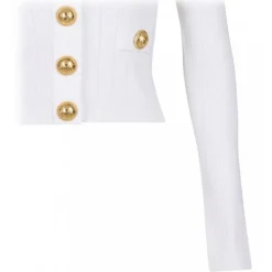 Balmain - V Neck Cardigan - White - Balmain Exclusive Luxury Collection - Avvenice