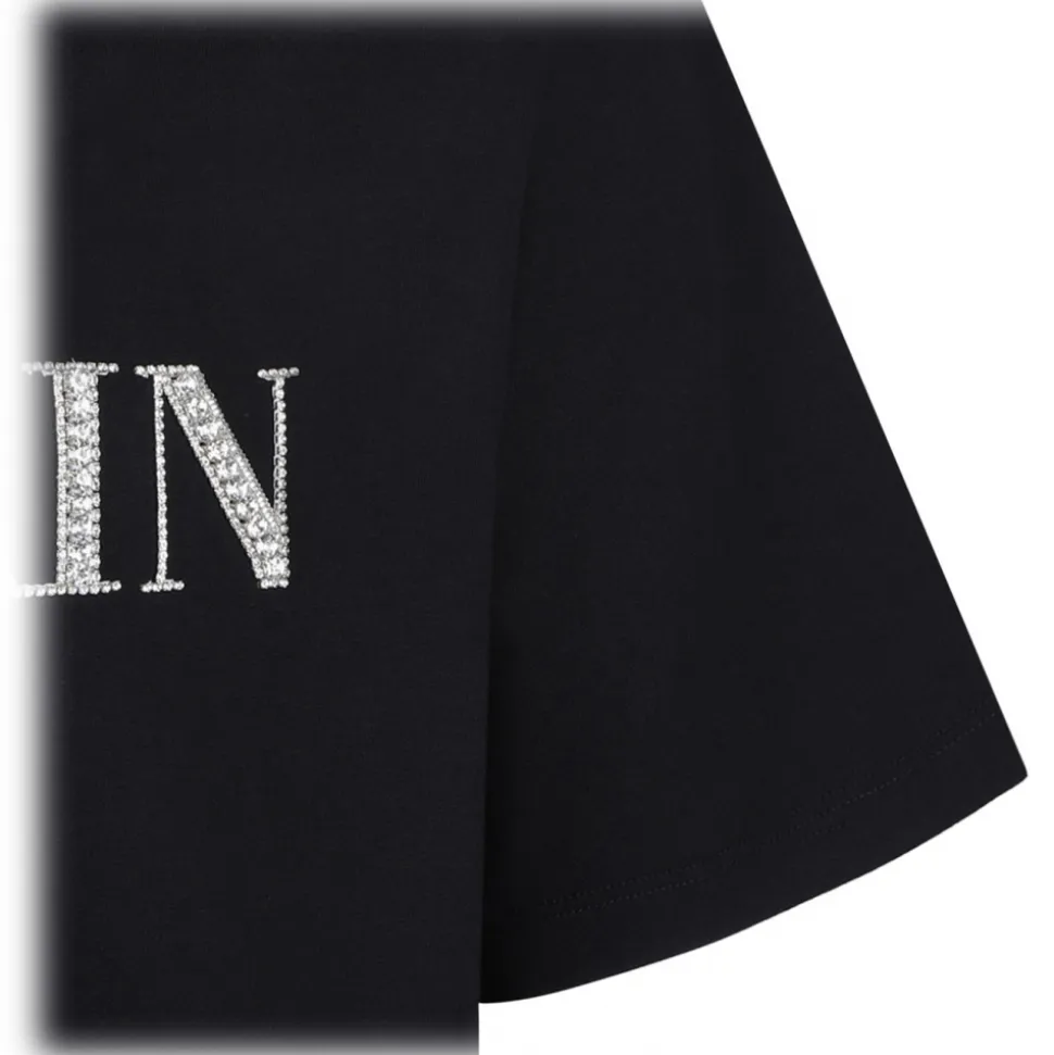 Balmain - Vintage Crystal Embellished T-Shirt - Black - Balmain Exclusive Luxury Collection - Avvenice