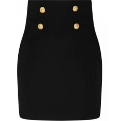 Balmain - Virgin Wool Mini Skirt - Black - Balmain Exclusive Luxury Collection - Avvenice