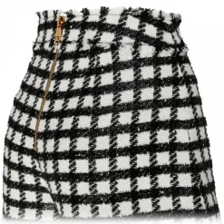 Balmain - Virgin Wool Tweed Shorts - Black White - Balmain Exclusive Luxury Collection - Avvenice
