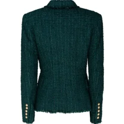 Balmain - Wool Blend Tweed Jacket - Green Black - Balmain Exclusive Luxury Collection - Avvenice