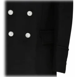 Balmain - Wool Double Breasted Coat - Black - Balmain Exclusive Luxury Collection - Avvenice