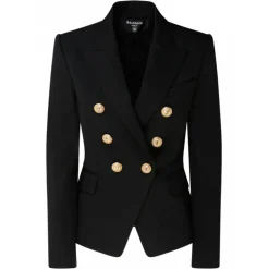 Balmain - Wool Double Breasted Blazer - Black - Balmain Exclusive Luxury Collection - Avvenice