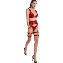 Belarex - Rome Suspender Belt - Dark Red - Suspender Belt - Lingerie - Luxury Exclusive Collection - Avvenice