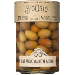 BioOrto - Natural Organic Peranzana Olives - Organic Preserved Foods - 350 g - Avvenice