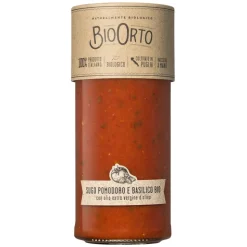 BioOrto - Organic Tomato and Basil Sauce - Organic Preserved Foods - 550 g - Avvenice