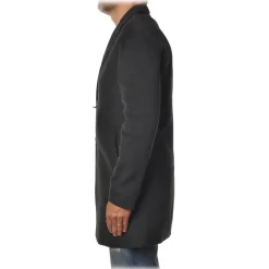 BoB Company - 3/4 Coat in Cloth Fabric - Black - Jacket - Made in Italy - Luxury Exclusive Collection - Avvenice