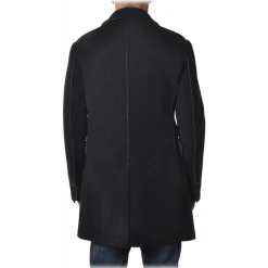 BoB Company - Coat in Technical Fabric with Contrasting Profiles - Blue - Jacket - Made in Italy - Luxury Exclusive Collection - Avvenice