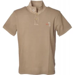 BoB Company - Short Sleeves Polo Shirt with Print - Sand - T-Shirt - Made in Italy - Luxury Exclusive Collection - Avvenice