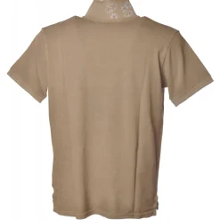 BoB Company - Short Sleeves Polo Shirt with Print - Sand - T-Shirt - Made in Italy - Luxury Exclusive Collection - Avvenice