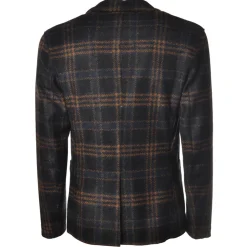 BoB Company - Single-Breasted Jacket in Checked Pattern - Blue - Jacket - Made in Italy - Luxury Exclusive Collection - Avvenice