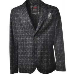BoB Company - Single-Breasted Jacket with Two Buttons - Blue/Gray - Jacket - Made in Italy - Luxury Exclusive Collection - Avvenice