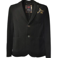 BoB Company - Single-Breasted Jacket with Raw Cut and Two Buttons - Black - Jacket - Made in Italy - Luxury Exclusive Collection - Avvenice