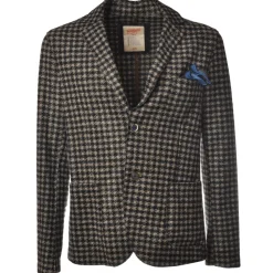 BoB Company - Single-Breasted Jacket in Piedepull Pattern - Black/Beige - Jacket - Made in Italy - Luxury Exclusive Collection - Avvenice