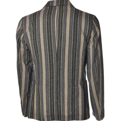 BoB Company - Single-Breasted Jacket in Pinstripe Pattern - Blue/Beige - Jacket - Made in Italy - Luxury Exclusive Collection - Avvenice