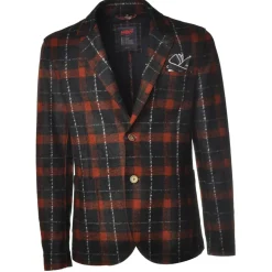 BoB Company - Single-Breasted Jacket in Technical Fabric - Blue/Red - Jacket - Made in Italy - Luxury Exclusive Collection - Avvenice