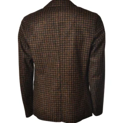 BoB Company - Single-Breasted Jacket in Houndstooth Pattern - Black/Brown - Jacket - Made in Italy - Luxury Exclusive Collection - Avvenice