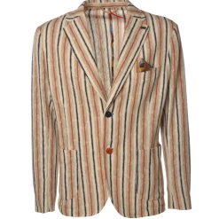 BoB Company - Single-Breasted Jacket in Striped Pattern - Multicolor - Jacket - Made in Italy - Luxury Exclusive Collection - Avvenice
