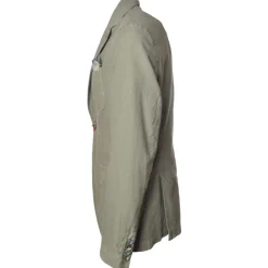 BoB Company - Single-Breasted Jacket in Delavè Fabric - Sage - Jacket - Made in Italy - Luxury Exclusive Collection - Avvenice