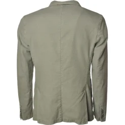 BoB Company - Single-Breasted Jacket in Delavè Fabric - Sage - Jacket - Made in Italy - Luxury Exclusive Collection - Avvenice