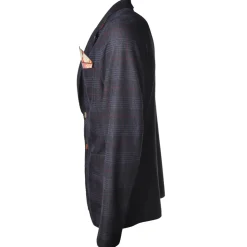 BoB Company - Single-Breasted Jacket in Check Pattern - Blue - Jacket - Made in Italy - Luxury Exclusive Collection - Avvenice