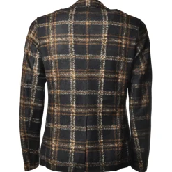 BoB Company - Single-Breasted Jacket in Check Pattern - Blue/Orange - Jacket - Made in Italy - Luxury Exclusive Collection - Avvenice