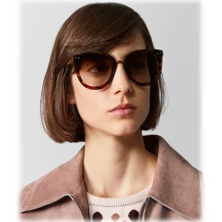 Bottega Veneta - Acetate and Metal Pantos Sunglasses - Brown Havana - Sunglasses - Bottega Veneta Eyewear - Avvenice