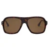 Bottega Veneta - Acetate Aviator Classic Sunglasses - Brown Havana - Sunglasses - Bottega Veneta Eyewear - Avvenice