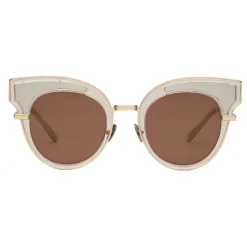 Bottega Veneta - Acetate Cat Eye Sunglasses - Transparent Light Honey - Sunglasses - Bottega Veneta Eyewear - Avvenice