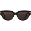 Bottega Veneta - Acetate Cat-Eye Sunglasses - Black - Sunglasses - Bottega Veneta Eyewear - Avvenice