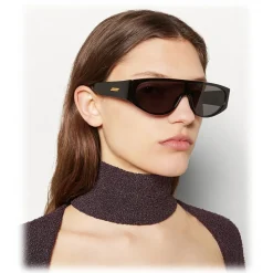 Bottega Veneta - Acetate Mask Sunglasses - Black Grey - Sunglasses - Bottega Veneta Eyewear - Avvenice