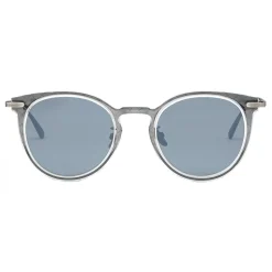 Bottega Veneta - Acetate Round Sunglasses - Crystal Silver - Sunglasses - Bottega Veneta Eyewear - Avvenice