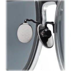 Bottega Veneta - Acetate Round Sunglasses - Crystal Silver - Sunglasses - Bottega Veneta Eyewear - Avvenice