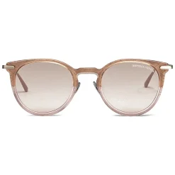 Bottega Veneta - Acetate Round Sunglasses - Brown Pink - Sunglasses - Bottega Veneta Eyewear - Avvenice