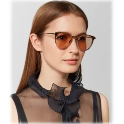 Bottega Veneta - Acetate Round Sunglasses - Brown Pink - Sunglasses - Bottega Veneta Eyewear - Avvenice