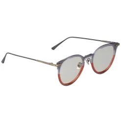 Bottega Veneta - Acetate Round Sunglasses - Grey Transparent - Sunglasses - Bottega Veneta Eyewear - Avvenice