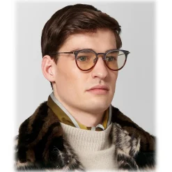 Bottega Veneta - Acetate Round Sunglasses - Grey Transparent - Sunglasses - Bottega Veneta Eyewear - Avvenice