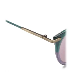 Bottega Veneta - Acetate Round Sunglasses - Green Violet - Sunglasses - Bottega Veneta Eyewear - Avvenice