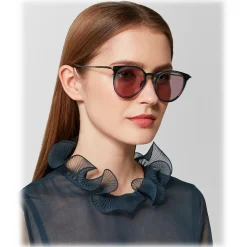Bottega Veneta - Acetate Round Sunglasses - Green Violet - Sunglasses - Bottega Veneta Eyewear - Avvenice