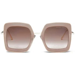 Bottega Veneta - Acetate Square Oversize Sunglasses - Brown Gold - Sunglasses - Bottega Veneta Eyewear - Avvenice