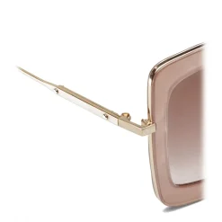 Bottega Veneta - Acetate Square Oversize Sunglasses - Brown Gold - Sunglasses - Bottega Veneta Eyewear - Avvenice