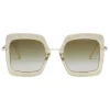 Bottega Veneta - Acetate Square Oversize Sunglasses - Yellow Gold Green - Sunglasses - Bottega Veneta Eyewear - Avvenice