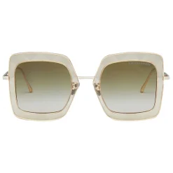 Bottega Veneta - Acetate Square Oversize Sunglasses - Yellow Gold Green - Sunglasses - Bottega Veneta Eyewear - Avvenice