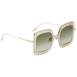 Bottega Veneta - Acetate Square Oversize Sunglasses - Yellow Gold Green - Sunglasses - Bottega Veneta Eyewear - Avvenice